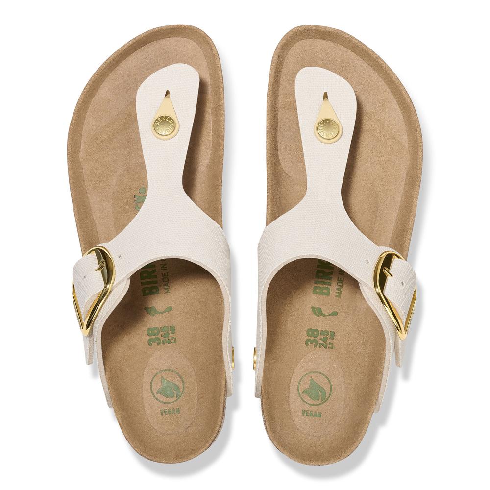 Birkenstock Gizeh Big Buckle Sandals Canvas Eggshell White