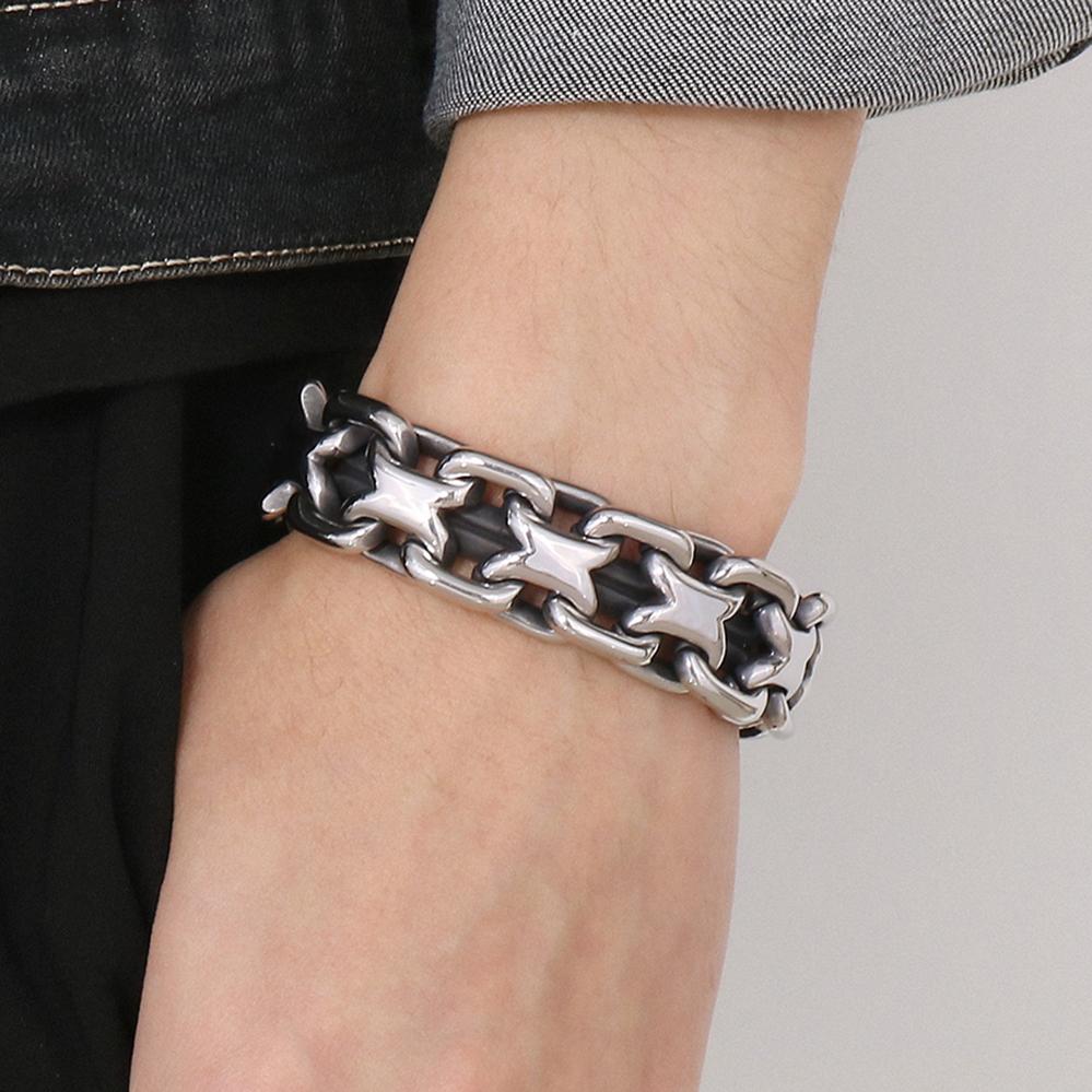 20MM Men's Stainless Steel Viking Braided Chain Bracelet for Man Woven Rope Bangle Cool Hip Hop Motorcycle Biker Jewelry 23.5CM