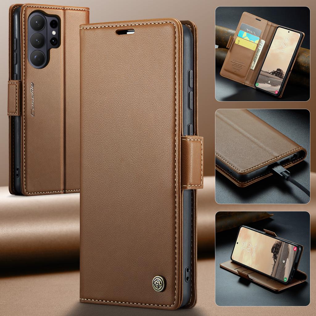 CaseMe Magnetic PU Leather Wallet Phone Case For Samsung Galaxy S26 Ultra/S25 Plus/S24/S23/S22/S21/S20 Card Holder Pocket Cover