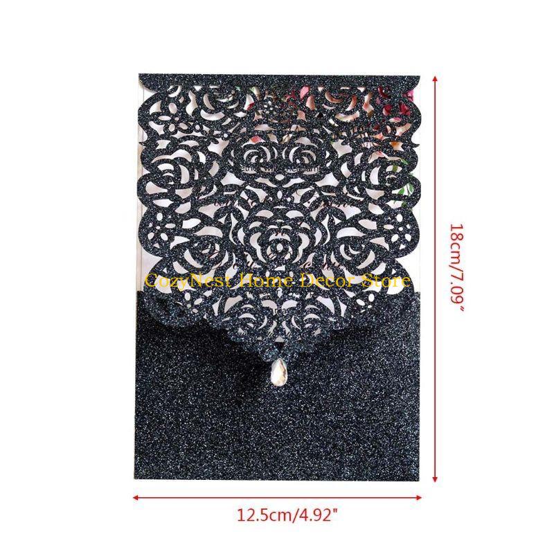 92MF Cut Glitter Greeting Card 10pcs/set Birthday Card Message Cards Accessory