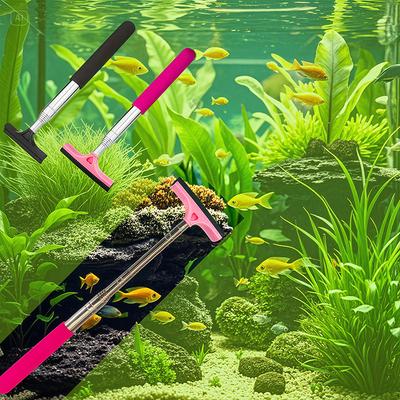 1 adet Teleskopik Akvaryum Fırçası, 38,58 İnç Uzunluğa Kadar Uzatılabilir, Çok Amaçlı Temizleme Fırçası