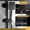 Bathroom Shower Faucet Set Matte Black Wall Mount Rainfall Shower Mixer Tap Bathtub Shower Mixer Tap 3-way Shower Mixer