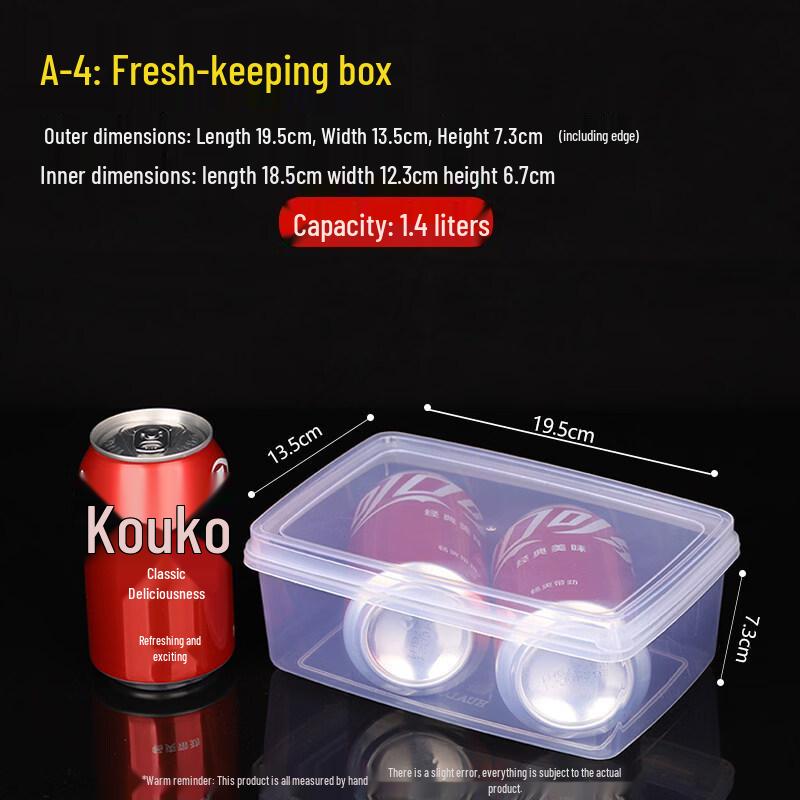 

ZISIZ Food-Grade Rectangular Plastic Food Storage Container