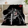 1PC Knightly Warrior In Armor Flannel Blanket Gift, Suitable for Both Men And Women, Soft Ideal for Beds And Sofa, Birthday Or Christmas Gift