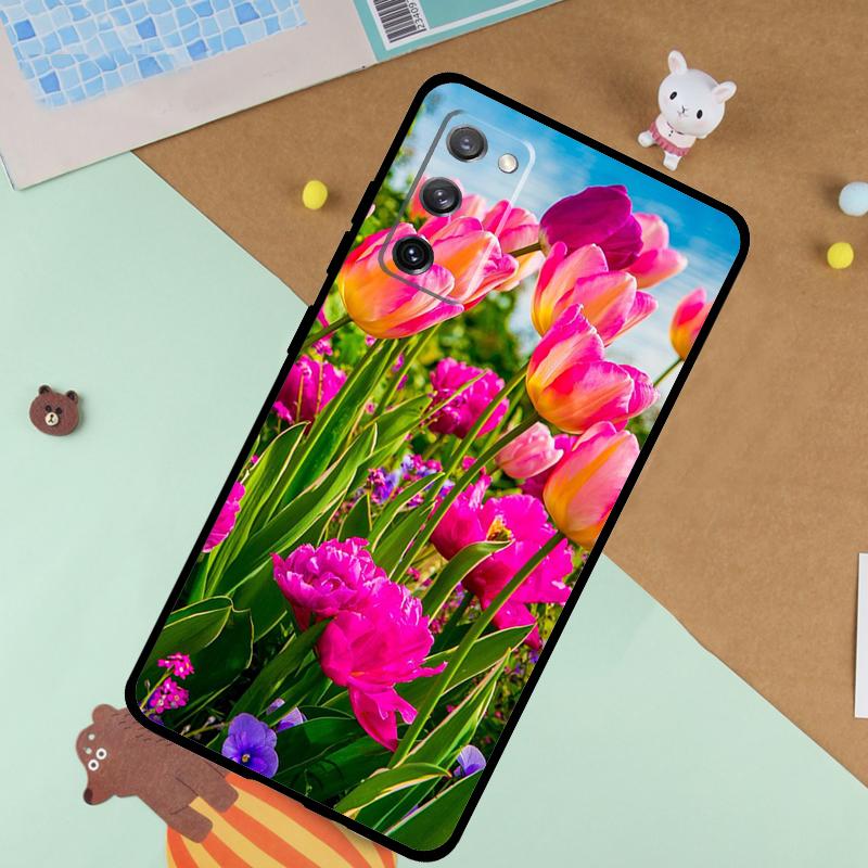 Spring Tulips Flower Case For Samsung Galaxy S23 S22 Ultra S21 S20 FE S8 S9 S10 Note 10 Plus Note 20 Ultra Cover