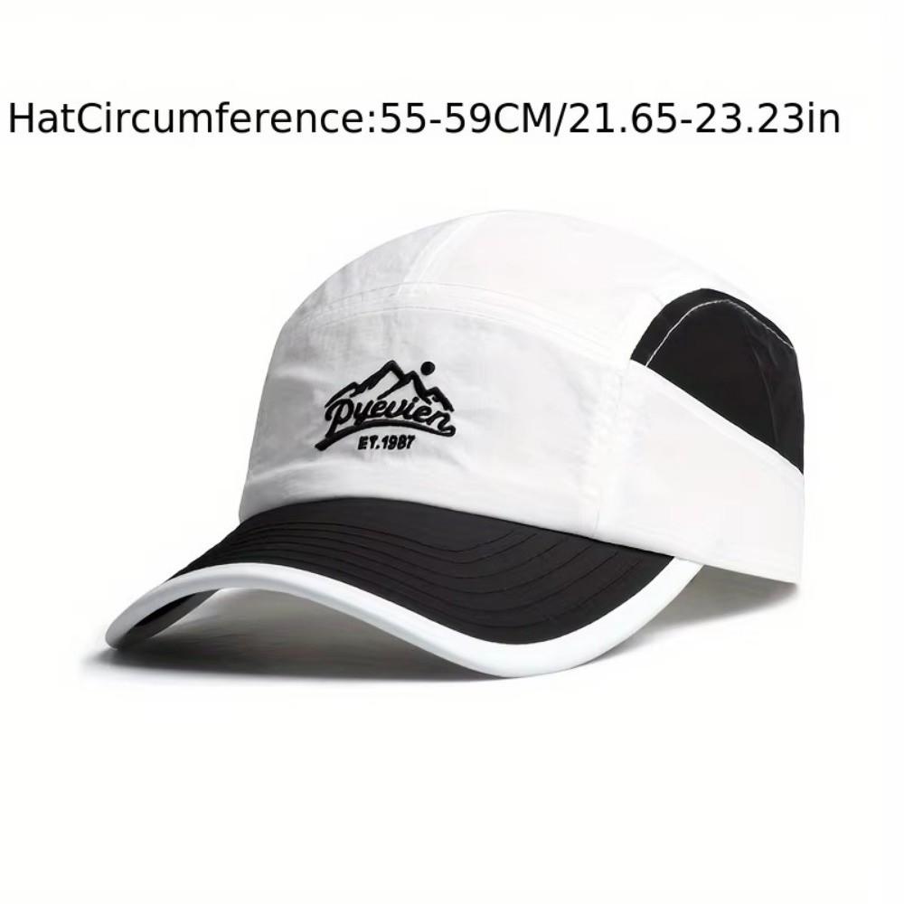 Fashion Quick-Dry 5-Panel Baseball Cap Letter Spring Summer Duckbill Cap Breathable Color-Block Thin Sunshade Hat For Men Women