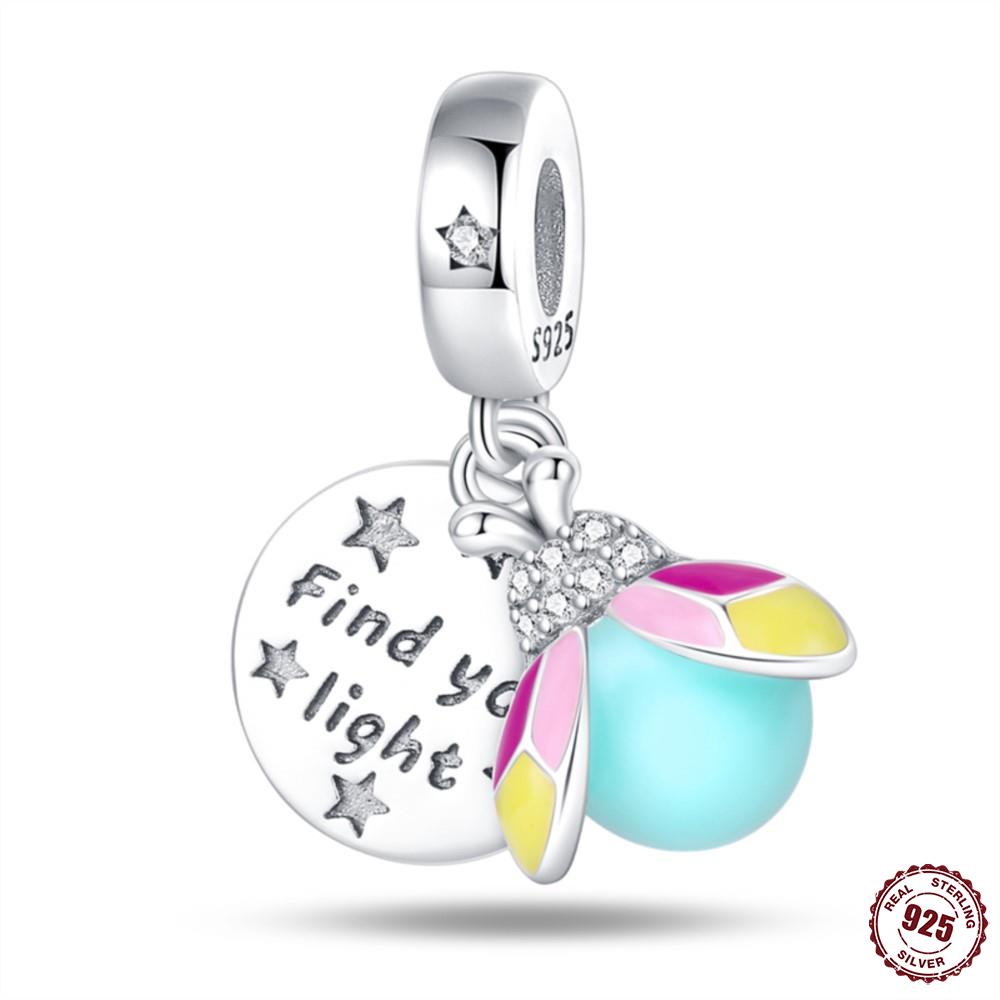 Copper Charms Luminous Firefly Theme Series Pendant Fit Fine Original Bracelets Charms Women Jewelry Gifts