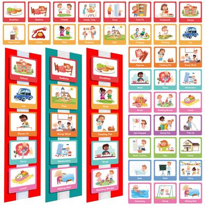 Tabella Visiva del Tempo per Bambini Comunicazione Non Verbale Assistenza Visiva Pianificazione dell'Orario Scheda Giornaliera Giocattoli Educativi per la Prima Infanzia