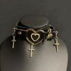 Δερμάτινο Κολιέ με Σταυρό Κολιέ Choker Σταυρός για Γυναίκες