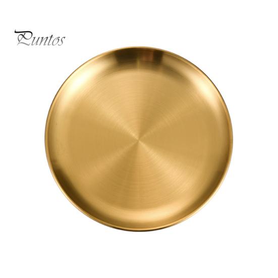 

Тарелки из нержавеющей стали, круглые, для салата, легко моющиеся, миска для пиццы и фруктов для домашней кухни, кемпинга, барбекю XL золотистый