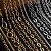 1Meter Stainless Steel Gold Plated Link Chain for Needlework DIY Men Necklace Bracelet Jewelry Making Materials Supplies No Fade