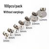 100 Pack Stainless Steel Flat Post Stud Earrings 3-12mm, Gold Water Plated, No Backs Included