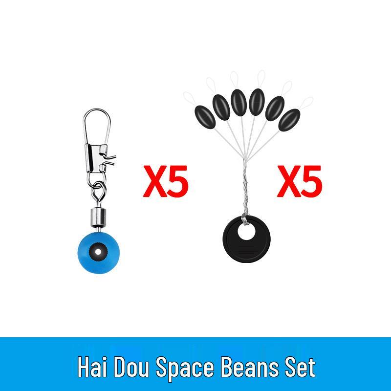 Fishing Tackle Set: Bean-Shaped Float, Connector, Safety Pin, and Figure-Eight Ring for Sea Rod