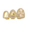 Trendy Gold Hollow Three-Piece Grillz for Street Style Hip Hop