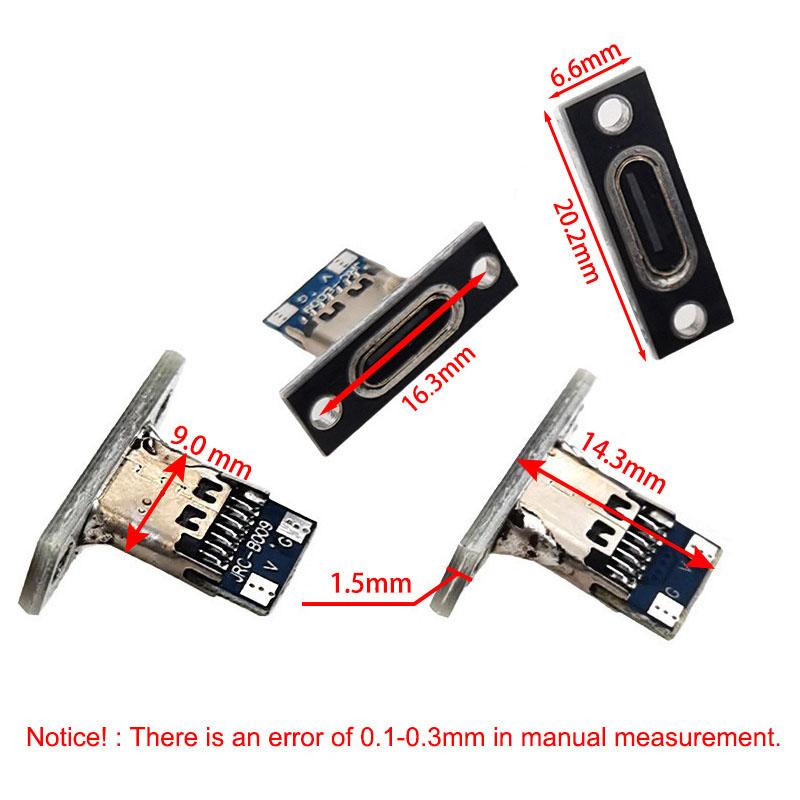 5 stücke 2Pin 4Pin Typ-C USB Jack 3,1 Typ-C typ c Buchse Jack Lade Port USB 3,1 typ C mount Sockel befestigungs platte