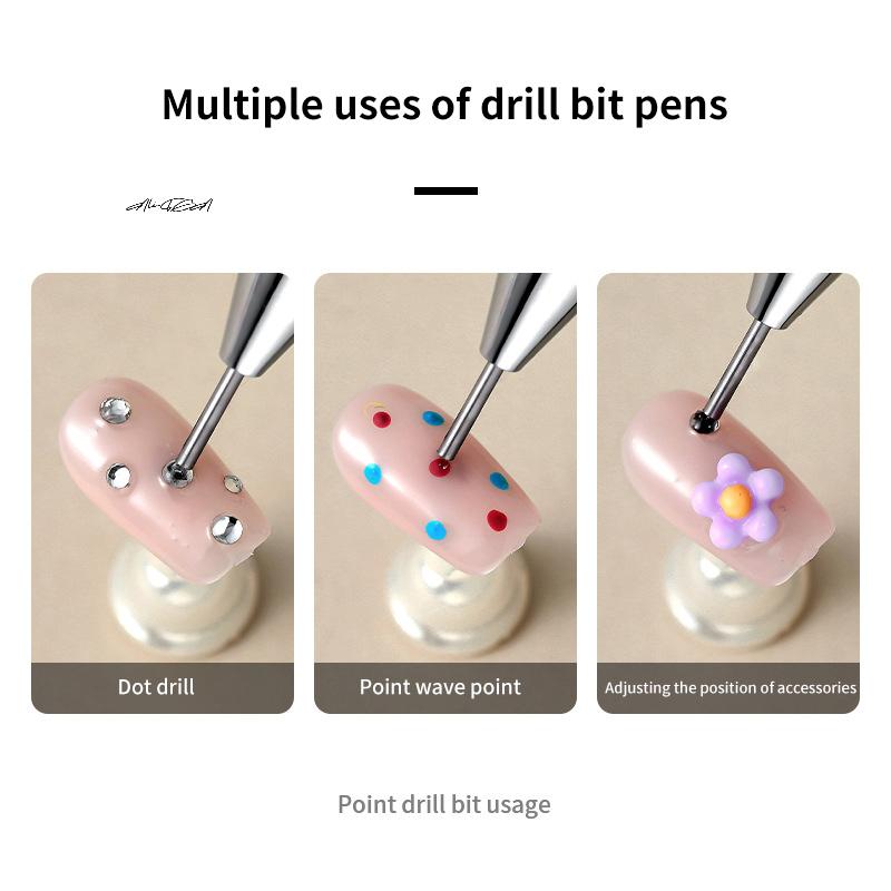 Double-Headed Nail Art Pen with Silicone Head Rhinestone Picker Wax Remover Gel UV Brush for DIY Manicure Nail Art Tools