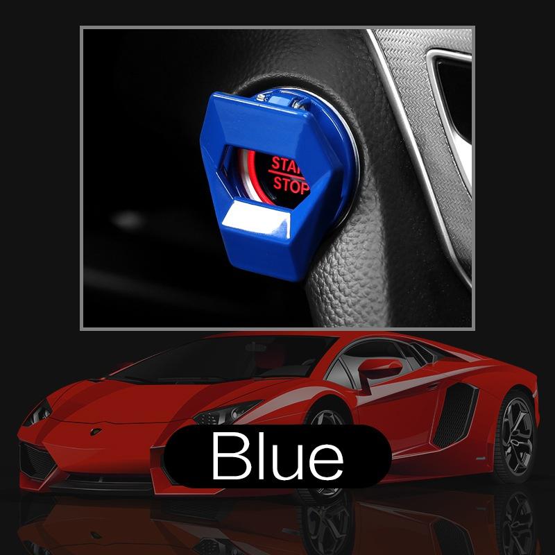 

STONEGO Lambo Style For Stonego Car Engine Start Stop Push Button Switch Cover Carbon Fiber Interior Decor Trim Sticker синий