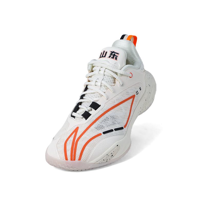 New LINING Flash Strike 11 Basketball Shoes Men's Low Top Ecru/Oranges ABAU053-31