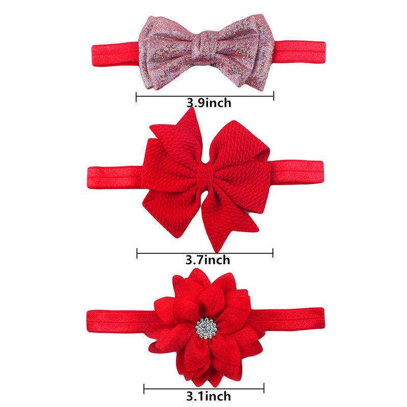 3Pcs/lot Baby Girl Headband With Bow Flower Princess Newborn Little Girl Elastic Hairband For Kids Toddler Hair Accessories Set