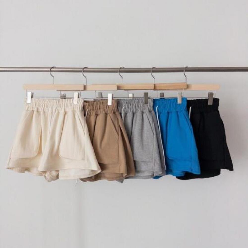 New Arrivals Open Run Women Flare Wide Waistband Cotton Shorts