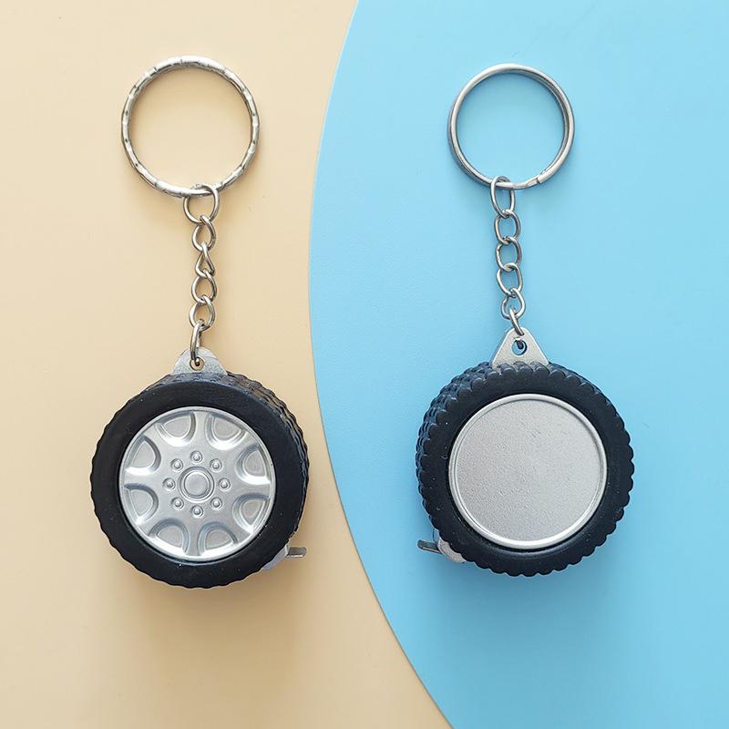1M Tire-Type Mini Measuring Tape Gift Ruler Meter Imperial Keychain Measuring Tape Keychain