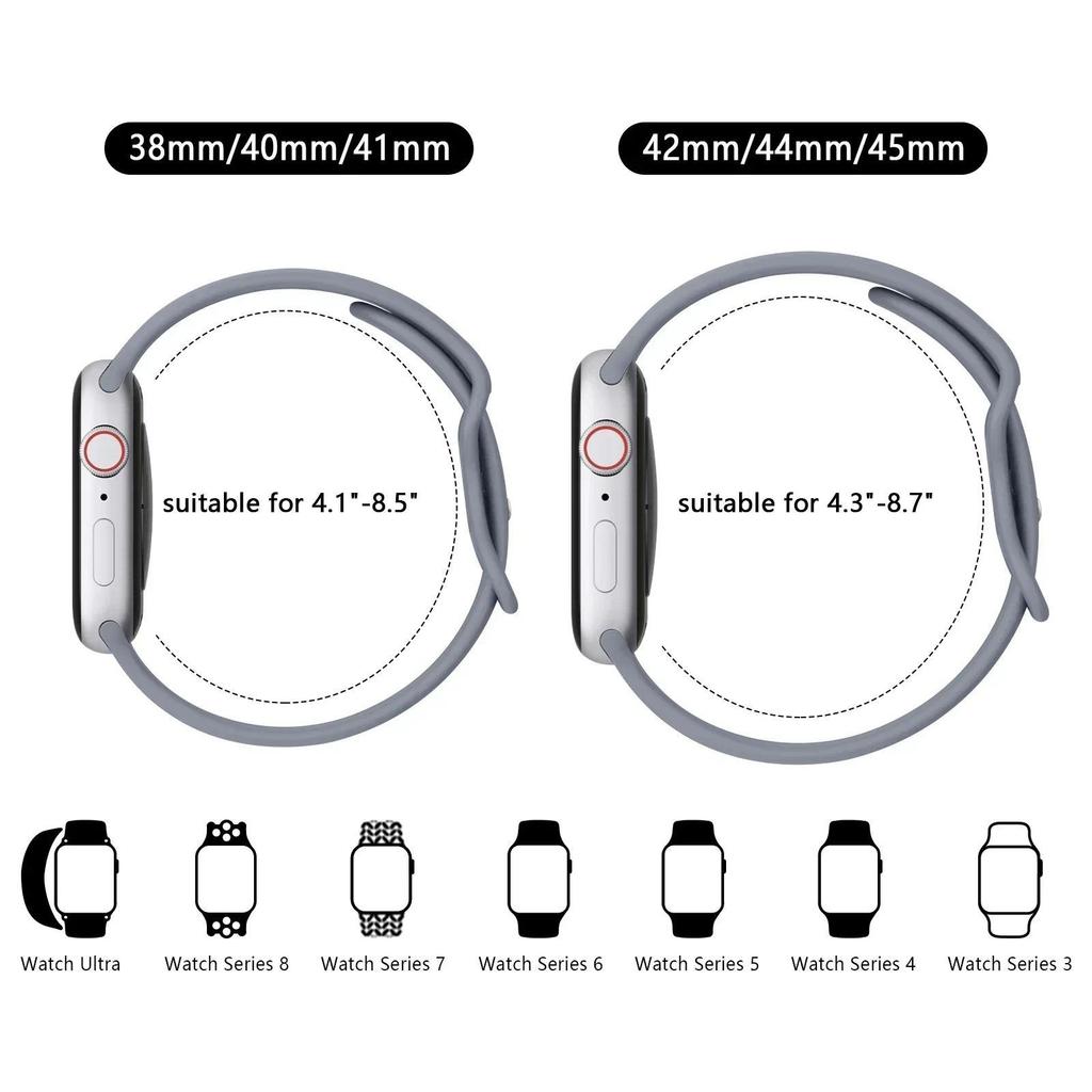 Soft Silicone Band for Apple Watch 10 9 8 7 6 5 4 3SE Strap Bracelet for iWatch Ultra 49mm 45mm 46 41mm 40mm 44mm 38mm 42mm Band