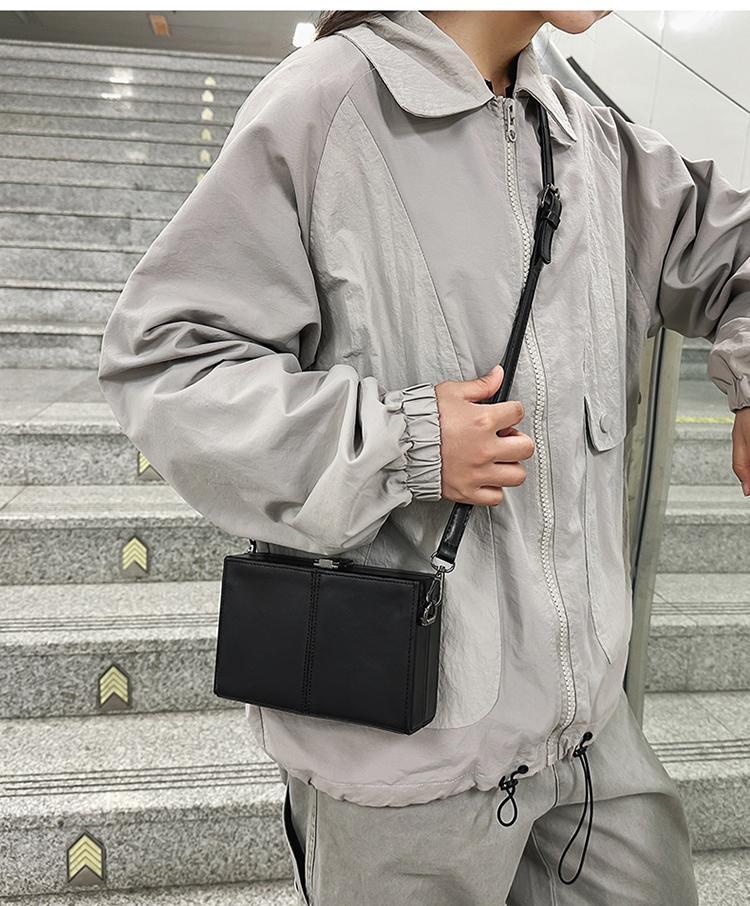Solid Minimalism Sling Bag Unisex Streetwear Persality Box Bags for Men Suitcase Shape Crossbody Bag Shoulder Messenger Bags
