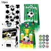 Soccer World Cup Theme Kraft Paper Bags Sticker Set Football Field Gift Packaging Tournament Party Supplies 12-Pack