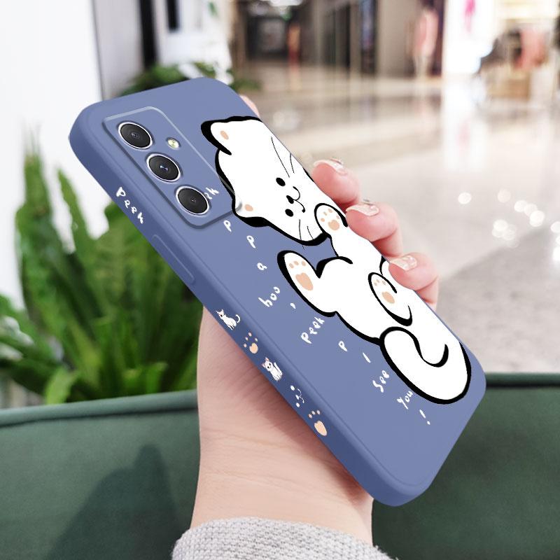 

English White Cat Case For Samsung A56 A17 A16 A07 A06 A54 A36 A34 A24 A14 A15 A25 A35 A55 A73 A53 A33 A23 A13 A72 A52 A32 5G Samsung A32 5G