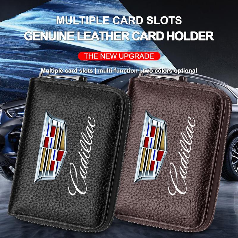 Auto Styling Brieftasche Führerschein Visitenkartenhalter Schlüsseletui für Cadillac XT5 XTS CTS BLS SLS DTS SRX Escalade Tiburon Deville