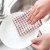 1 Pcs L Size Kitchen Cleaning Cloth Mesh Cotton Hand Towel Cloth Hair Oil Absorbing Towel Random Color Handkerchief Random Color