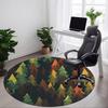 1pc Forest Trees Office Round Area Rug, Indoor Mat Suitable For Office, Under Office Chairs Bedroom Living Room Home Decor, Room Deco