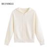 Northern Deer Women's High-Count Wool Diamond Jacquard Hooded Cardigan