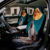 2pcs Howling Wolf Car Seat Covers - Durable Fabric, Soft & Comfortable, Easy To Install, Universal Fit For Cars, SUVs, Sedans, T