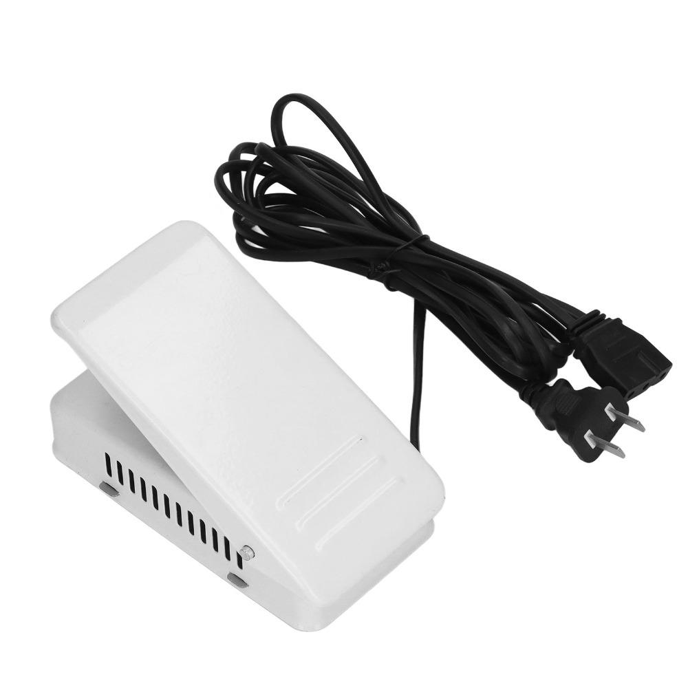 Plastic Sewing Machine Foot Pedal Durable 2.5A Rating Replacement Foot Pedal White Iron Foot Control Pedal Household Use