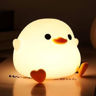 Luz Noturna Pato Dodo,Lâmpada Pato Fofa,Luz Noturna Recarregável e Regulável,Lâmpada de Cabeceira LED de Silicone para Quarto de Bebê com Temporizador de 20 Minutos presente