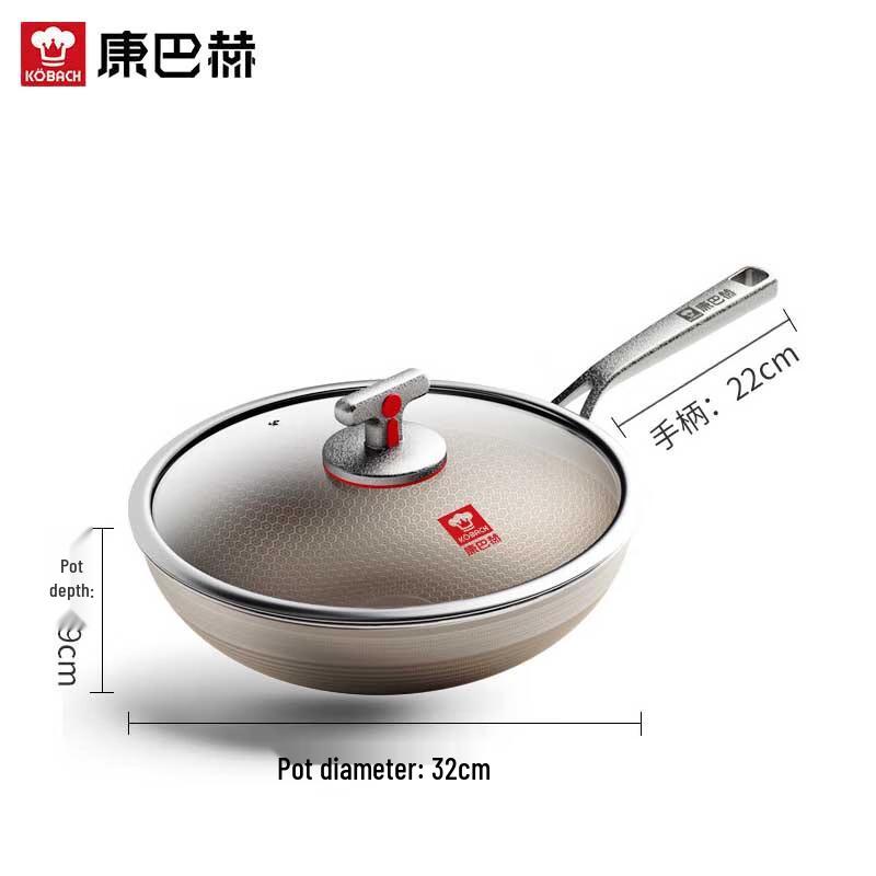 KOBACH 32 cm Titan-Waben-Antihaft-Wok