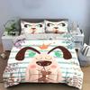 Dekorationsset im Hunde-Design - Zuhause Weiche Bequeme Bettbezug Bettwäsche-Set Enthalten 1*Bettbezug & 2*Kissenbezüge Geschenk