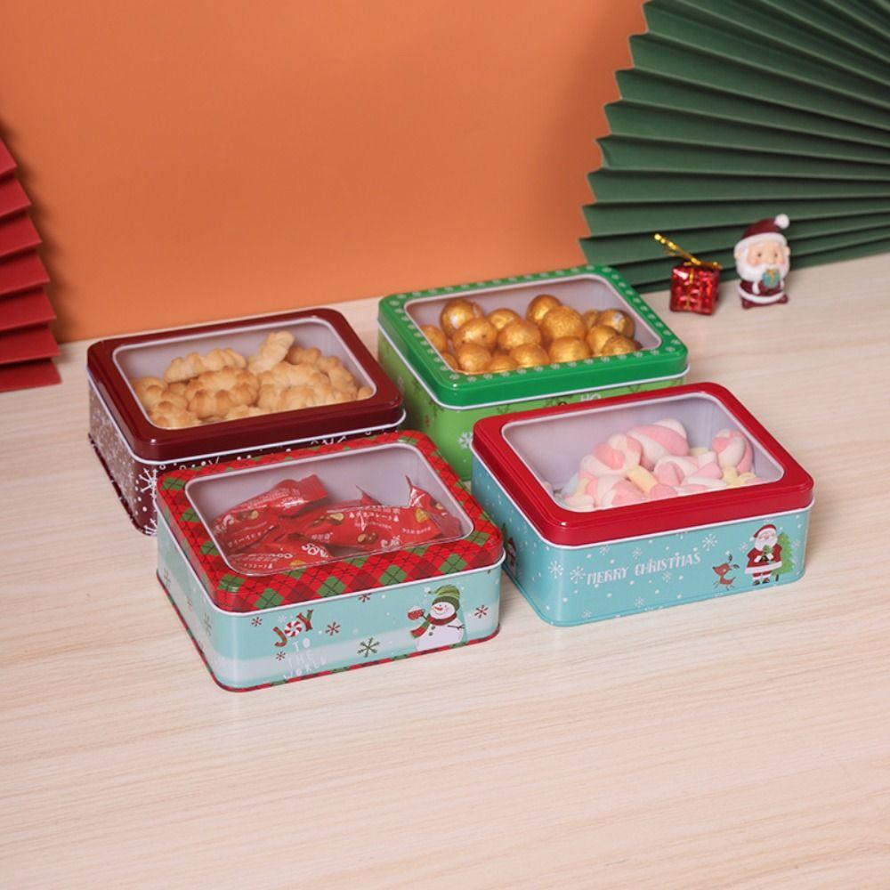 Trick or Treat Pattern Print Baking Cookies Box Christmas Tin Box Popular Packing Case