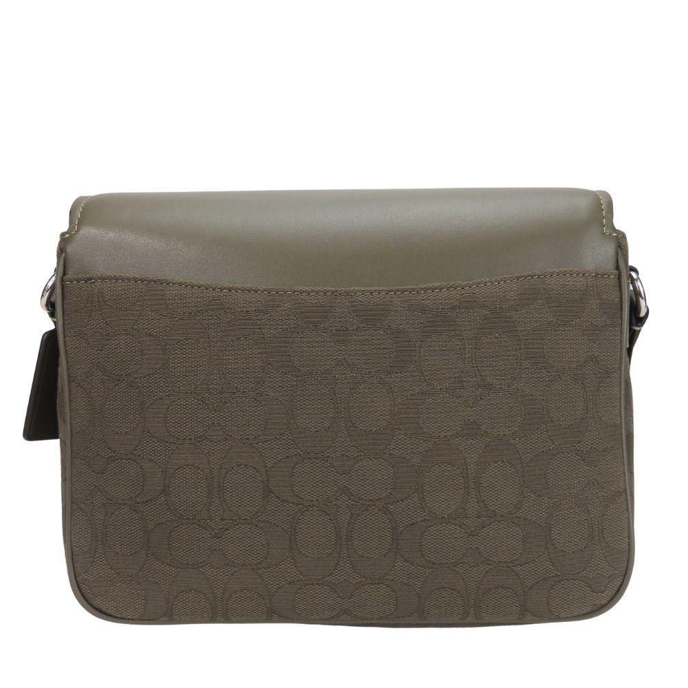 Gebrauchte COACH Umhängetasche Pace Messenger CT818 Signature Leder/Canvas khaki khaki Alltagsgebrauch