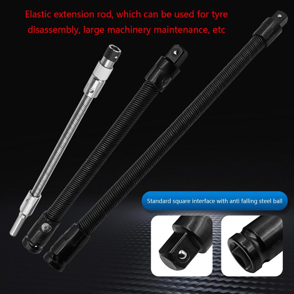 Electric Wrench Sleeve Socket Extension Tool Universal Rod Bendable Flexible Shaft Hose Shaft Connection Metal Link