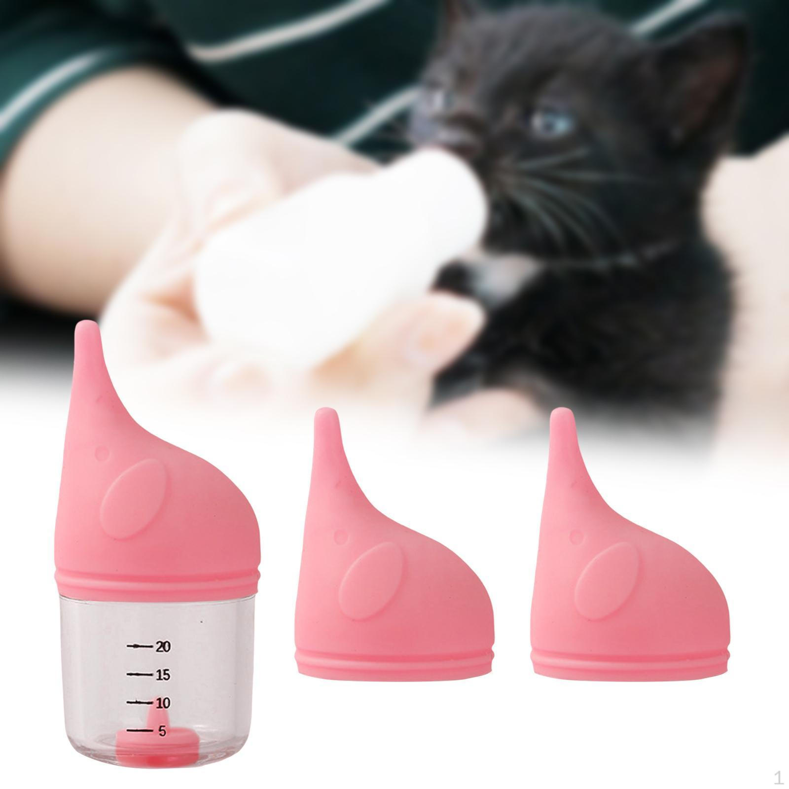 

Набор для кормления котят с бутылочкой для кормления и поильниками розовый