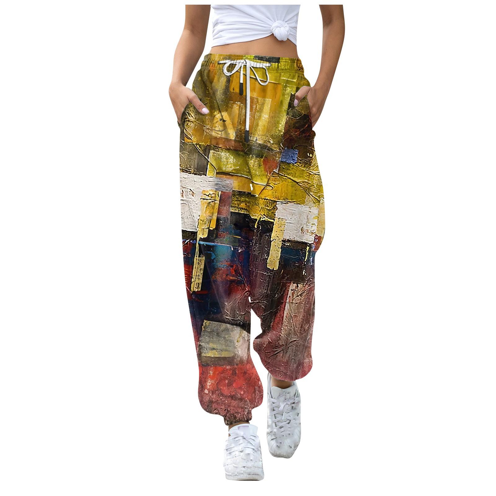 

Женские повседневные модные винтажные повседневные брюки с завязками на шнурке и эластичной резинкой на талии XL жёлтый