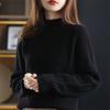 Women's Thick Cable Knit Pullover - Half-High Neck Sweater for Autumn & Winter