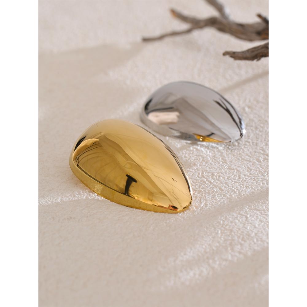 Yhpup Sleek Polished Stainless Steel Metal Water Men Women Drop Brooches Waterproof Daily Clothing Accessories Gift