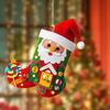 Christmas Socks Santa Claus Red Hanging Ornament Acrylic Decorative Keychain Pendant Xmas Stockings Wall Decoration