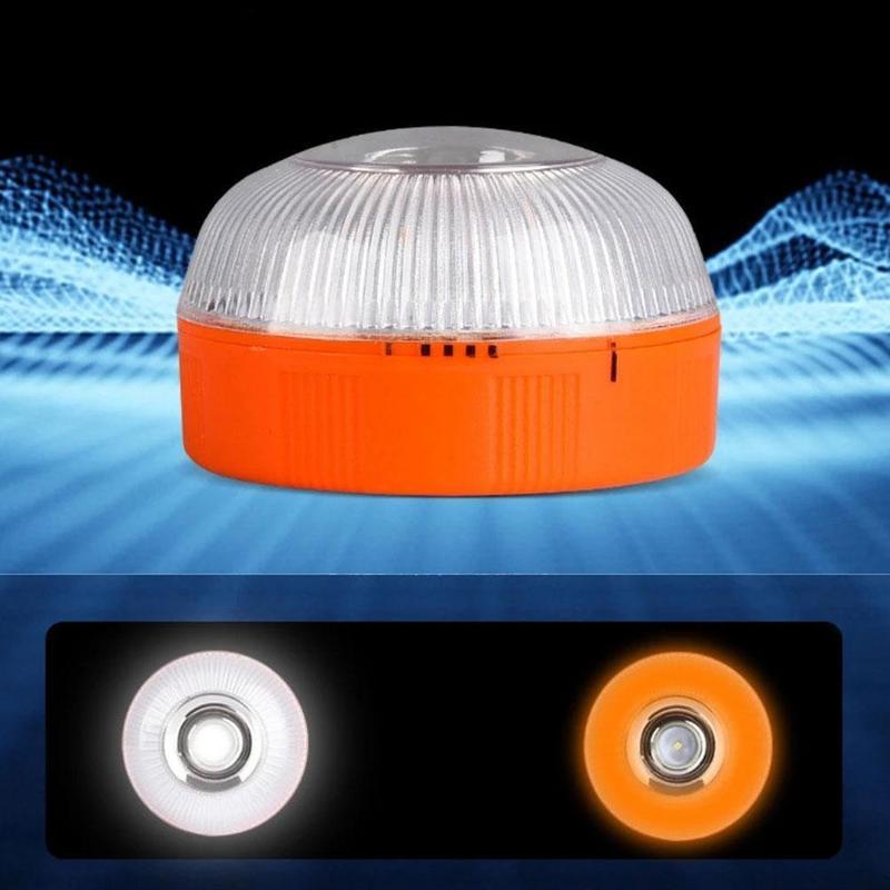 Boxed Spanish V16 Car Warning Light LED White Rechargeable Emergency Light Battery Charging Yellow Flash Flashing Traffic Light