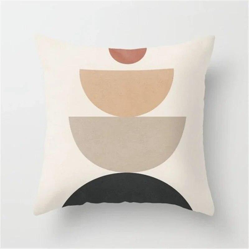 Simple abstract geometric leaf splicing pattern printed pillowcase sofa seat waist cushion  cover modern home decoration