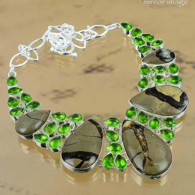 Hochzeitsgeschenk für Sie 925 Silber Natürliche Septarien Kette Verstellbare Halskette