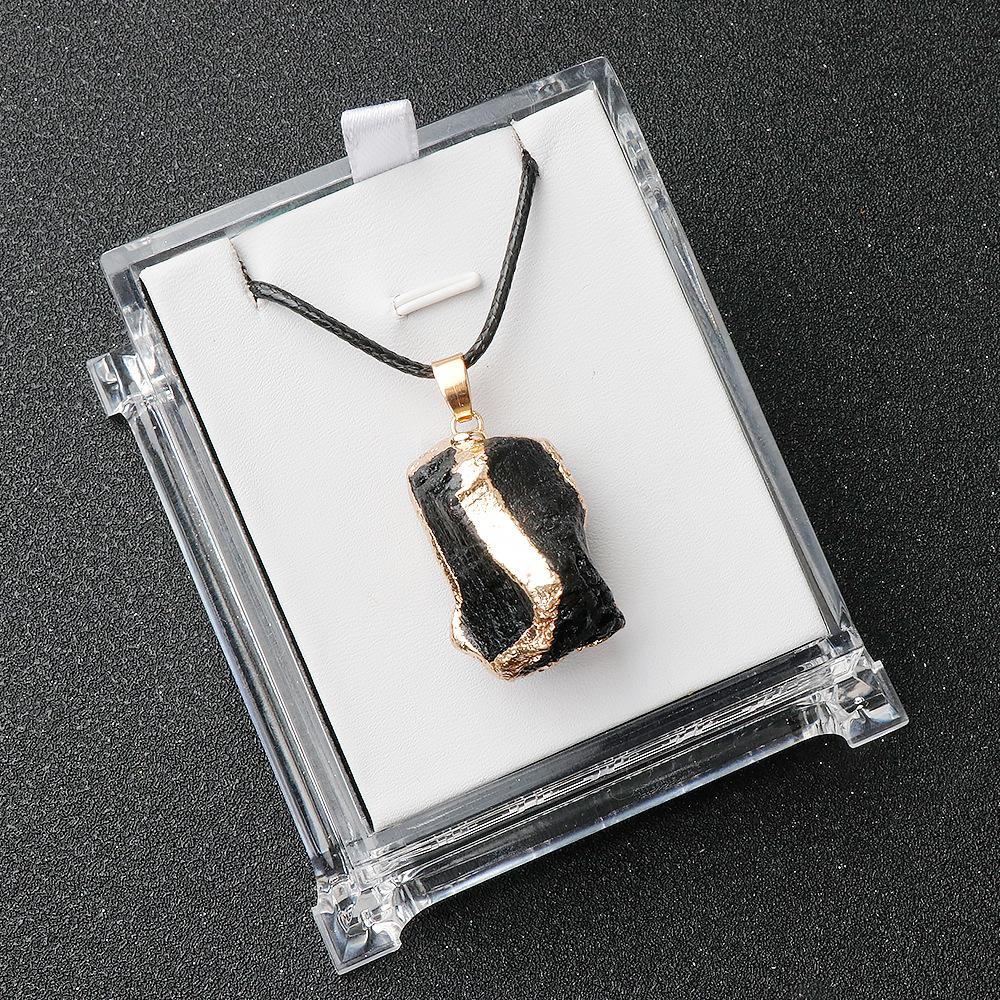 Damhalsband Natursten Oregelbunden Hänge Berlocker För Eleganta Kvinnor Kärlek Romantisk Gåva Kedjor 45+5 Cm